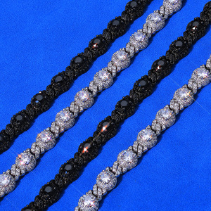 สร้อยคอเงินแท้ 925 ประดับมอสซาไนต์ทรงลูกปัด สร้อยคอฮิปฮอปแบบ Iced Out VVS มอสซาไนต์ สำหรับผู้ชายและผู้หญิง - Product Image 2