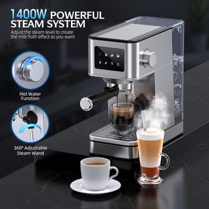 Cafetera Italiana de Acero Inoxidable 3 en 1 (Cappuccino/Espresso/Latte) para Uso Doméstico - Product Image 3