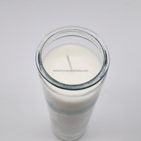Vente en gros de bougies d'église en cire de paraffine en verre blanc de 7 jours pour les activités religieuses pour Pâques