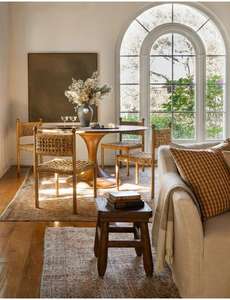 كرسي بابلو على الطراز الفرنسي الريفي من ديشي، مصنوع من الخشب الصلب مع مقعد من الحشائش البحرية المنسوجة يدويًا، مريح لغرفة المعيشة في الشقق - Product Image 5