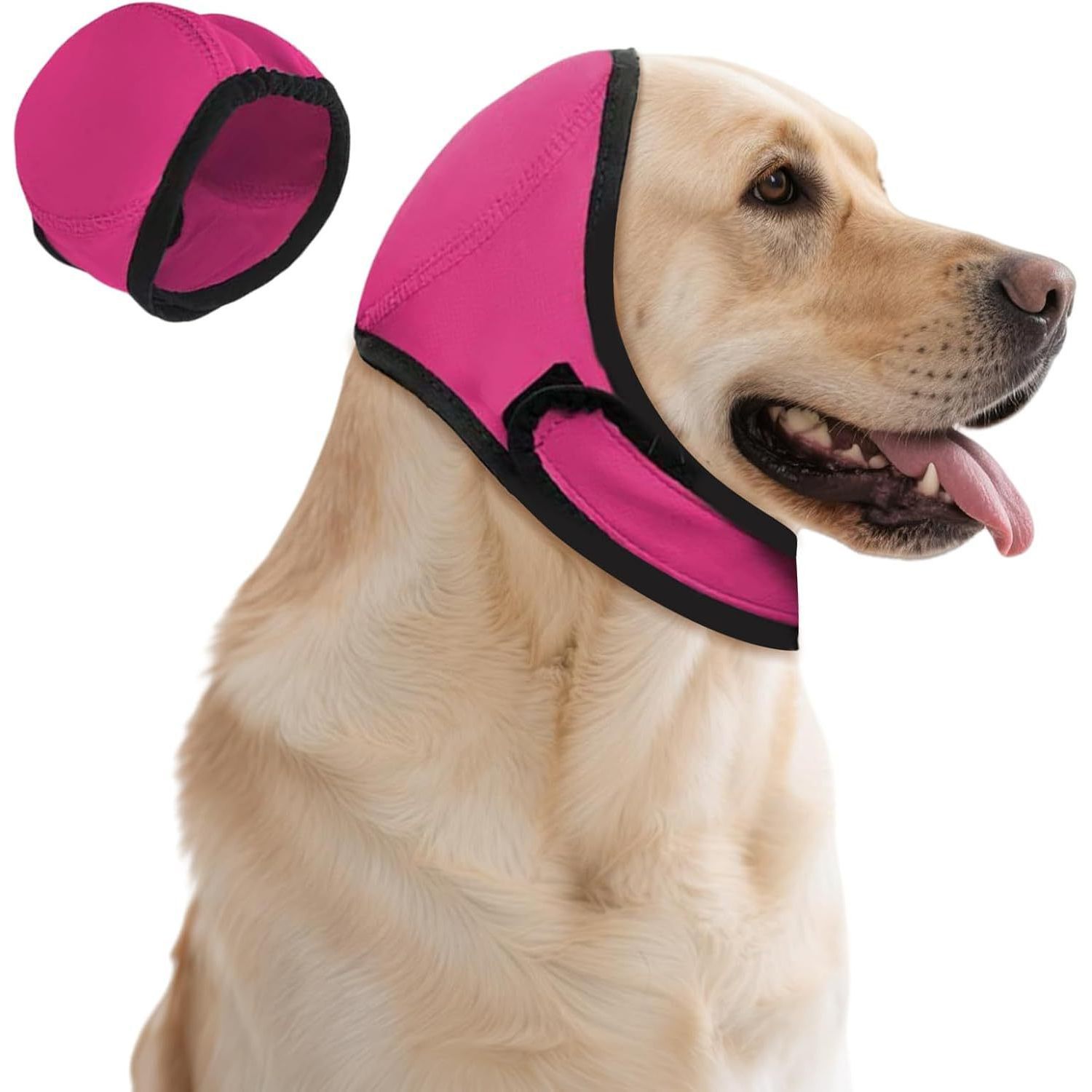 Cache-oreilles imperméables pour chiens (rose rouge)