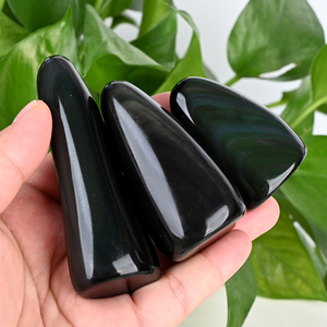 Piedra de Obsidiana Arcoíris Natural Hecha a Mano, Forma Libre, Pulida y Rodada, Cristal Curativo, Adorno de Obsidiana para Fengshui - Product Image 1