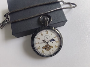Montre mécanique personnalisée 50MM, montre de poche à cadran squeletté avec mouvement automatique pour un usage quotidien étanche - Product Image 1