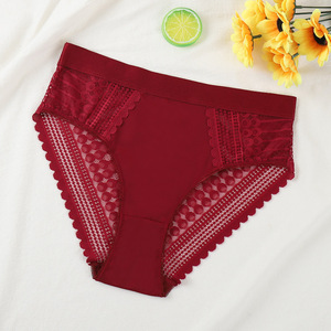 Mittelhohe Spitzenunterhosen Komfortable Damenunterwäsche Großhandel Weiche Kontrollunterwäsche für Frauen - Product Image 3