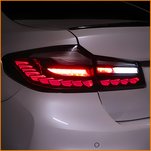 Feux arrière OLED à effet écailles <span class=keywords><strong>de</strong></span> dragon rouge fumé pour BMW Série 5 G30 G38 2018-2020, entièrement LED, Plug & Play, sans avertissement sonore - Product Image 5