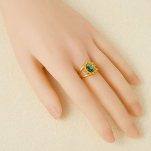 Bague en acier inoxydable 304 plaquée or 18 carats avec coquille naturelle, style court, ajustable, pour femme - Product Image 4