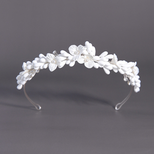 Nouveau <span class=keywords><strong>serre</strong></span>-tête floral artisanal en alliage argenté et doré avec perles et cristaux pour mariages et bals de promo 2026 - Product Image 3