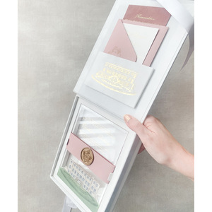 Sang trọng thanh lịch đám cưới lời mời sinh nhật Bộ đông lạnh plexi quyến rũ Acrylic Nhung hộp quà tặng kinh doanh Giấy Thủ Công phong bì - Product Image 3