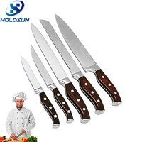 Ecologisch verantwoorde, extra sterke 5-inch utilitymes van roestvrij staal met ambidexter duurzaam Pakkahouten handvat en satijnafwerking