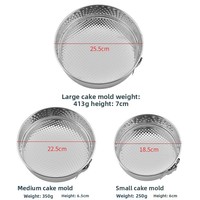 Moule à gâteau en acier inoxydable 304, 3 pièces, résistant à la chaleur, avec fermoir à ressort, pour mousse, outil de cuisson de cuisine, en stock transfrontalier