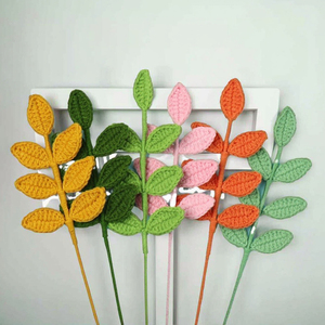 Décoration Maison Hôtel Boutique Accessoires Bouquet de Fleurs Feuilles en Laine Tissées Fleur au Crochet Faite à la Main - Product Image 1