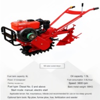 Microcultivador de Cadena con Orugas, Máquina de Arar a Motor para Operaciones de Arado y Excavación en Laderas