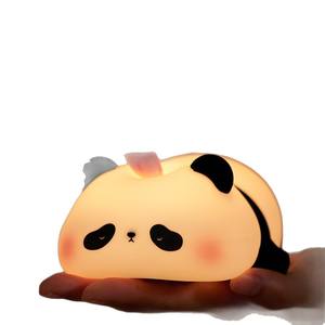 <span class=keywords><strong>Veilleuse</strong></span> LED Rechargeable en Silicone <span class=keywords><strong>Panda</strong></span> Mignon, Lampe de Chevet à 3 Niveaux de Luminosité avec Minuteur, Lumière de Nuit pour Chambre d'Enfant, Cadeau - Product Image 5