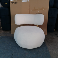 Blanc Sherpa nordique moderne Accent Sherpa chaises longues salon meubles relaxant lecture Boucle tissu chaise de loisirs