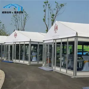 15x35 מ' אוהל אירועים מזכוכית לחתונה מסיבה לבנה גדולה מפוארת 500 עד 600 איש למכירה