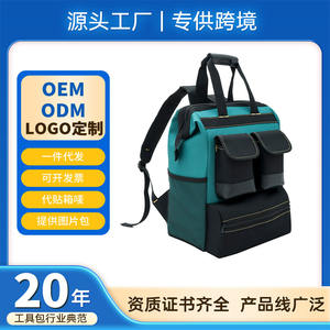 Mochila profesional para herramientas con 30-34 bolsillos, capacidad de 200 lb, correas ajustables, cierre de cremallera resistente al agua para electricista - Product Image 2