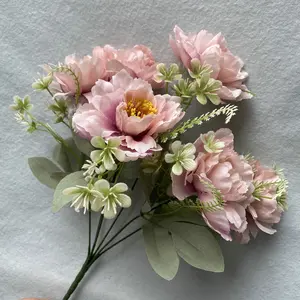Candela di seta vero tocco peonia fiore artificiale simulazione fiore due peonia bouquet all'ingrosso
