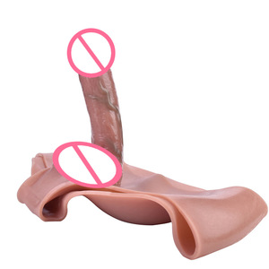 Pantaloni <span class=keywords><strong>Dildo</strong></span> con Strap-On in Silicone morbido e cavo giocattoli sessuali per adulti allungati da uomo in PVC e TPE - Product Image 5