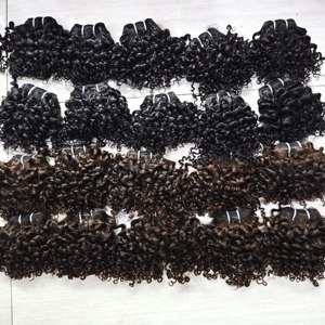 Promoción Letsfly: 5.1$ 1 unidad, 50 gramos, 11A, 8 pulgadas, rizado profundo, 100% cabello humano, paquetes de cabello brasileño Remy negro/mezcla marrón al por mayor - Product Image 1