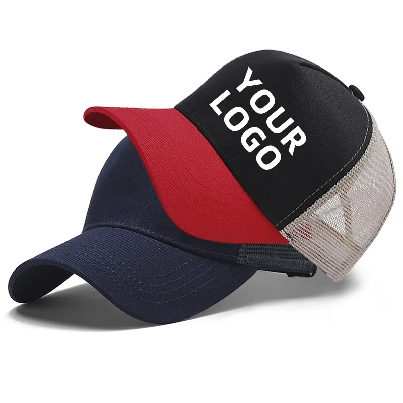 New Fashion Summer Male Cap Custom Embroider Logo Women's Mixed color Baseball Mesh Caps For Men Trucker Hats