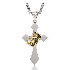 2025 New Products Christian <strong>Jewelry</strong> Personalized Stylish Design Necklace Crown Cross Necklace for Men - Product Image 6