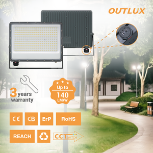 OUTLUX E037 <span class=keywords><strong>MERAK</strong></span> 3CCT Faro LED Impermeabile IP65 con Luce Bianca Regolabile 10W-400W Alta Efficienza 140LM/W per Stadi Sportivi 90° Fascio Luminoso - Product Image 1