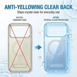 Coque magnétique transparente fine avec support pliable et <span class=keywords><strong>protection</strong></span> intégrale pour <span class=keywords><strong>iPhone</strong></span> 17 Pro Max 16 15 Plus 14 13 12 mini 11 – Meilleure vente - Product Image 5