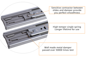 Nhà Cung Cấp Đồ Nội Thất Phần Cứng Thanh Trượt Ngăn Kéo Đóng Mềm Mở Rộng Hoàn Toàn 45Mm Thanh Trượt Ổ Bi Thanh Trượt Ngăn Kéo - Product Image 4