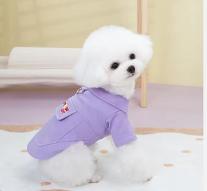 מכירת חיסול! מעיל ג'ינס אופנתי וידידותי לסביבה לכלבים, הדפס צבעוני, פוליאסטר, קז'ואל, קיץ ואביב, סיטונאי. - Product Image 3