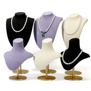 ขาตั้งโชว์สร้อยคอแบบกำมะหยี่สีม่วงพร้อมฐานโลหะ - Product Image 6