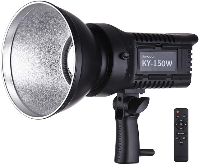 LED Video Light Studio Portrait Lamp 150W Daylight Brightness Dimmable Bowens Mount with USB Port with Remote Control