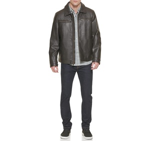 Veste en cuir de style pour hommes vente en gros meilleure vente en cuir de mouton véritable de qualité supérieure veste de moto d'équitation à la mode - Product Image 4
