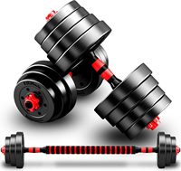 Ensemble d'haltères en ciment réglables avec poignées en caoutchouc pour l'entraînement à domicile et la remise en forme