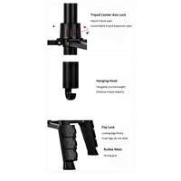 Trépied de voyage robuste 2,1 m en alliage de fer léger pour téléphone portable et appareil photo reflex numérique, support pliable antidérapant pour vlog en extérieur