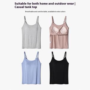 Camisoles fines sans manches pour femmes, grande taille, couleur unie, version coréenne, printemps été, débardeur à bretelles, tricot décontracté - Product Image 2