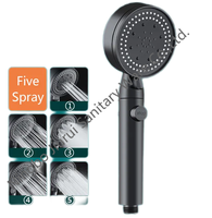 Pommeau de douche 5 réglages de pulvérisation pommeau de douche à main haute pression avec interrupteur On Off pommeau de douche détachable buse à main de pluie