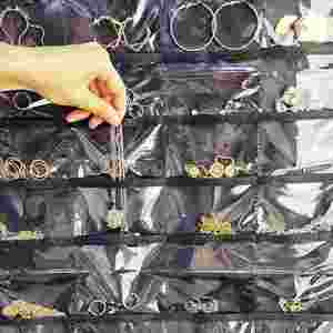 Sac de rangement suspendu non tissé transparent double face, sac anti-poussière pas cher, sac de rangement multicouche pour bijoux - Product Image 5