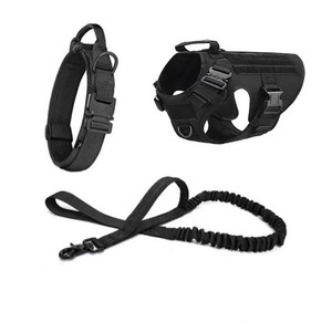 Ensemble de laisse de collier réglable pour animaux de compagnie, gilet d'entraînement de <span class=keywords><strong>berger</strong></span>, harnais tactique pour chien avec tissu en nylon pour la marche - Product Image 3