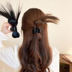 Peluca de pelo negro a la moda para mujer, aparejo Slick Bon PONITLE Part, peluca con pinzas para mujer, Pin Stick para extensiones de cabello humano - Product Image 1