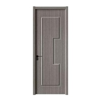 Desain sederhana plastik komposit pintu kayu Modern utama pintu kayu Inter desain pintu kayu