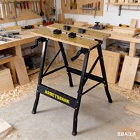 JL-WB02 Portable Pliant Établi Personnalisable Table De Travail Du Bois Scie Cheval avec Revêtement En Poudre Finition OEM Support