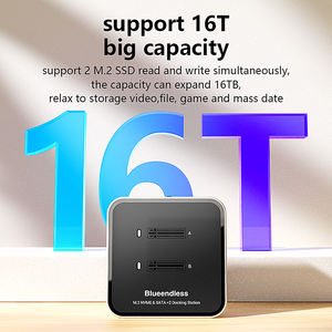 محطة إرساء من الألومنيوم من نوع C لـ <span class=keywords><strong>M</strong></span>.2 SSD SATA NGFF NVME، حاوية SSD مزدوجة الفتحات <span class=keywords><strong>M</strong></span>.2 NVME/SATA إلى USB-C - Product Image 5