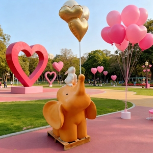 CS050 Retail Store Front Decor Large FRP Flower Bouquet Sculpture Crafted Tulip Bow Figurine Statues - Product Image 5