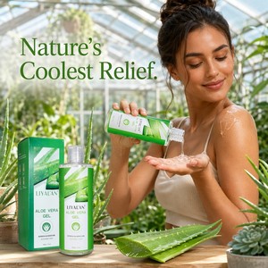Gel di Aloe Vera Rinfrescante e Lenitivo, Idratante per Viso e Corpo, Cura Dopo-Sole, Calmante per la Pelle, 300g, Naturale, OEM Personalizzato - Product Image 3