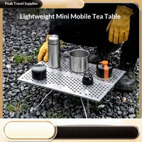 Table d'appoint pliante rectangulaire en alliage d'aluminium portable pour le camping et la cuisine en extérieur, légère, vente en gros transfrontalière