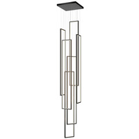 Lustre moderne de style simple, cadre métallique long et carré, villa, salon, duplex, loft, escalier en colimaçon, luminaire suspendu