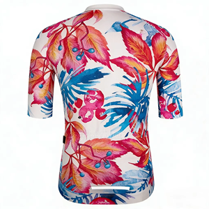 Maillot de cyclisme à manches courtes à imprimé floral tropical, respirant, séchage rapide, haut de gamme pour le cyclisme sur route, vêtements de cyclisme professionnels personnalisables - Product Image 2