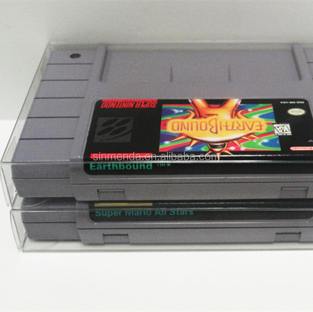 Biodegradable Vinyl Video Game Protective Box Plastic SNES Cartridge Storage Box SNES PET Protector case