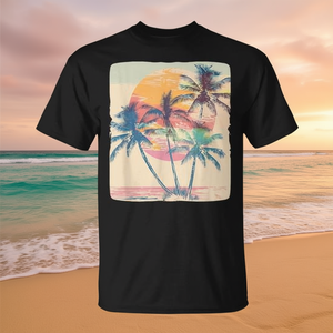 T-Shirt Vintage con Palme per un Look Classico da Vacanza, T-Shirt Promozionale per Vacanze Classiche - Product Image 3
