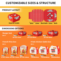 Boîte à frites jetable écologique en papier pour emporter, emballage alimentaire personnalisé pour ailes de poulet, boîtes à hamburgers, boîte à emporter pour la restauration rapide